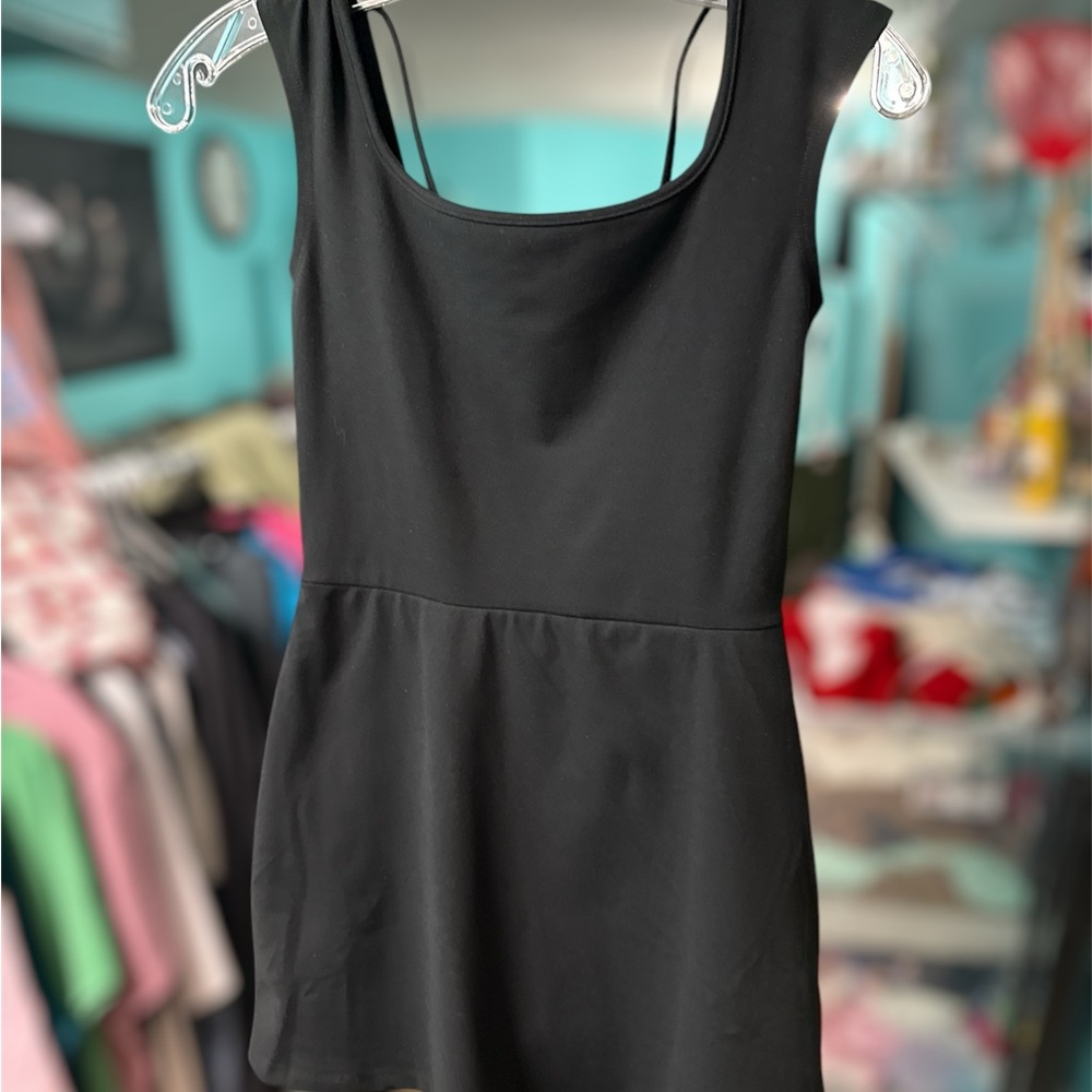 Wild Fable black Butter Bliss Romper with over skirt NWT